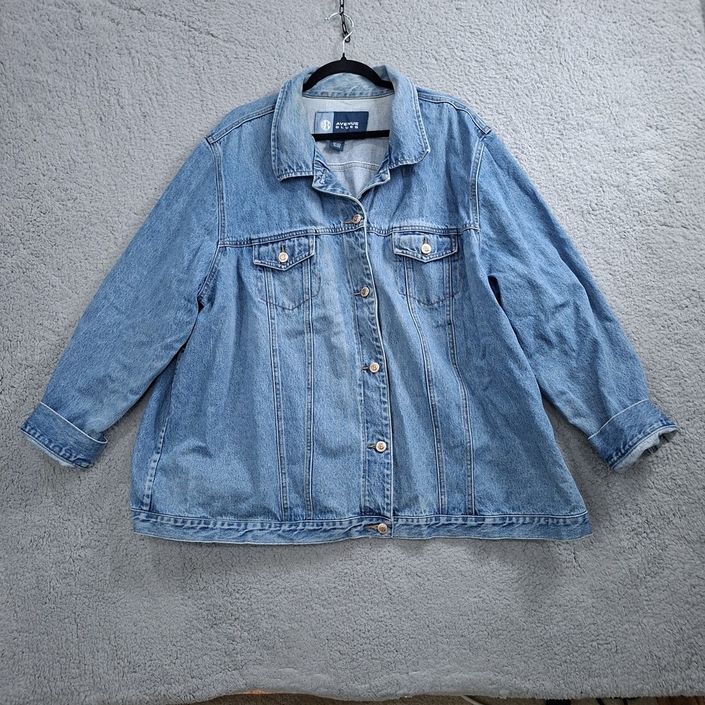 Avenue Blue Vintage 90s Denim Barn Jacket Blue Plus Size 22/24 Button Down